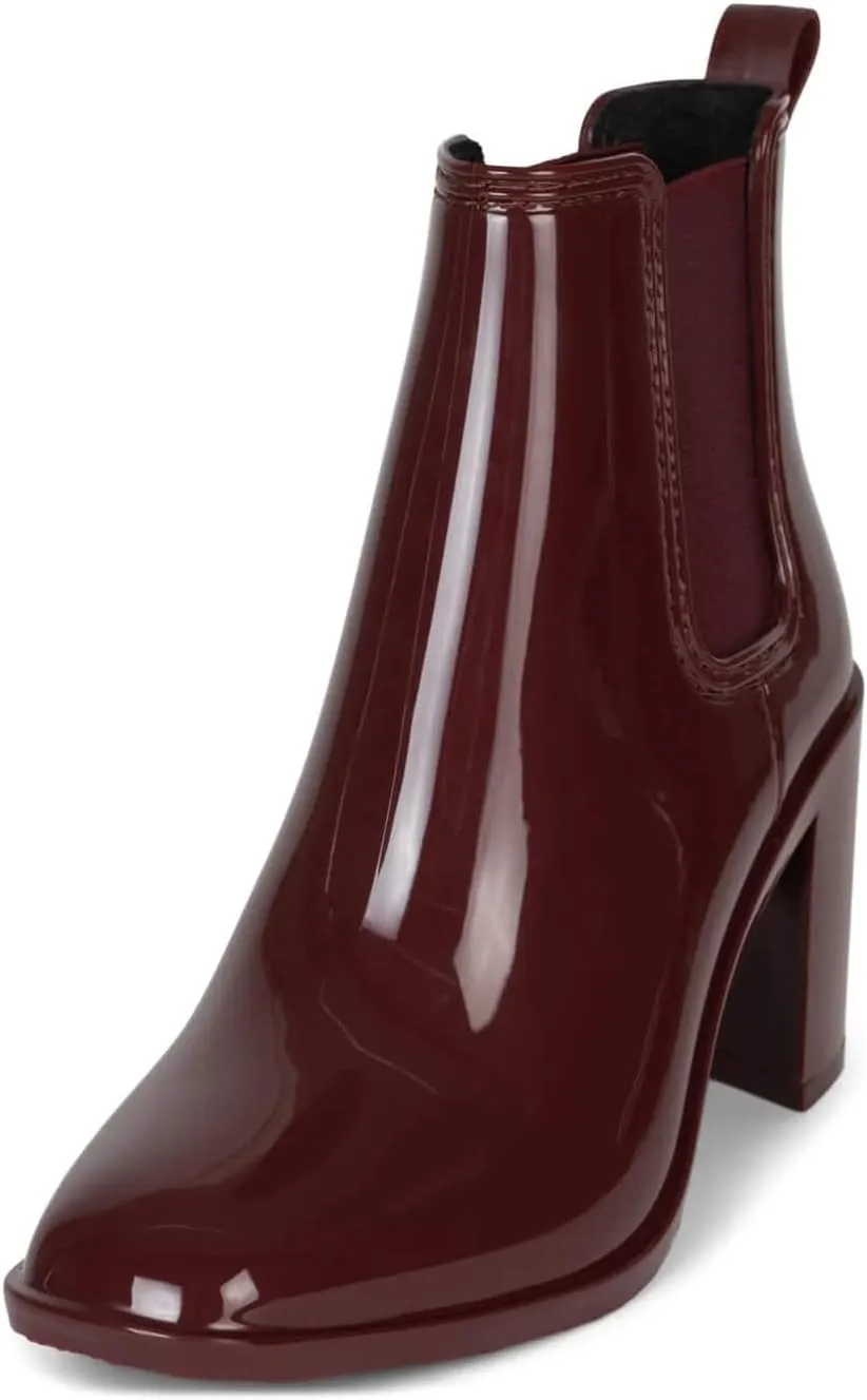 Jeffrey Campbell Women's Hurricane2 Brown Ankle-High Heeled Rain Bootie