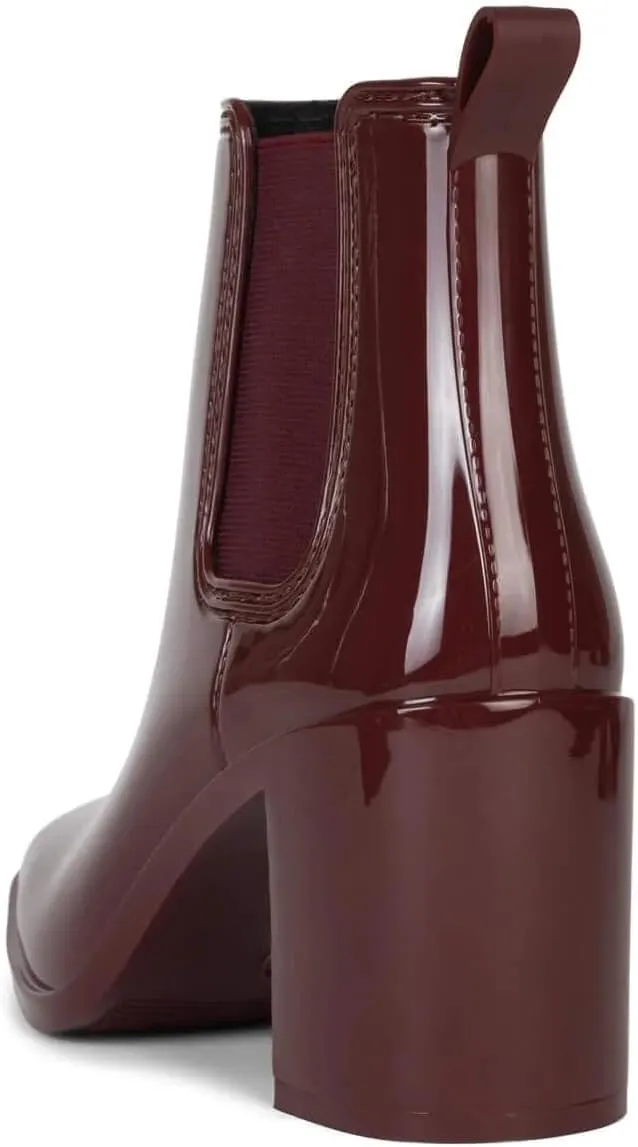 Jeffrey Campbell Women's Hurricane2 Brown Ankle-High Heeled Rain Bootie