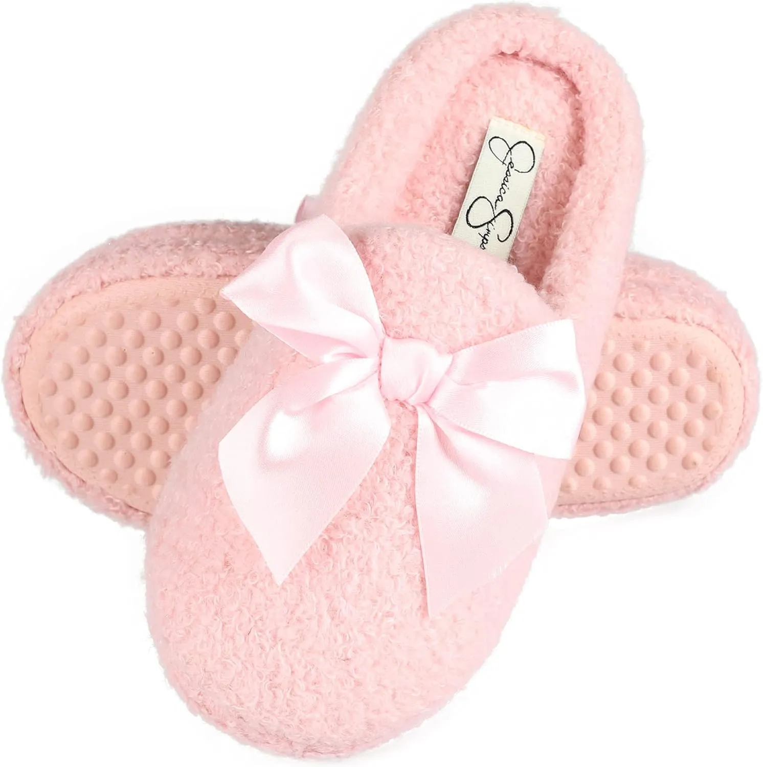 Jessica Simpson Unisex-Child Plush Marshmallow Slide on House Slipper Clog with Memory Foam