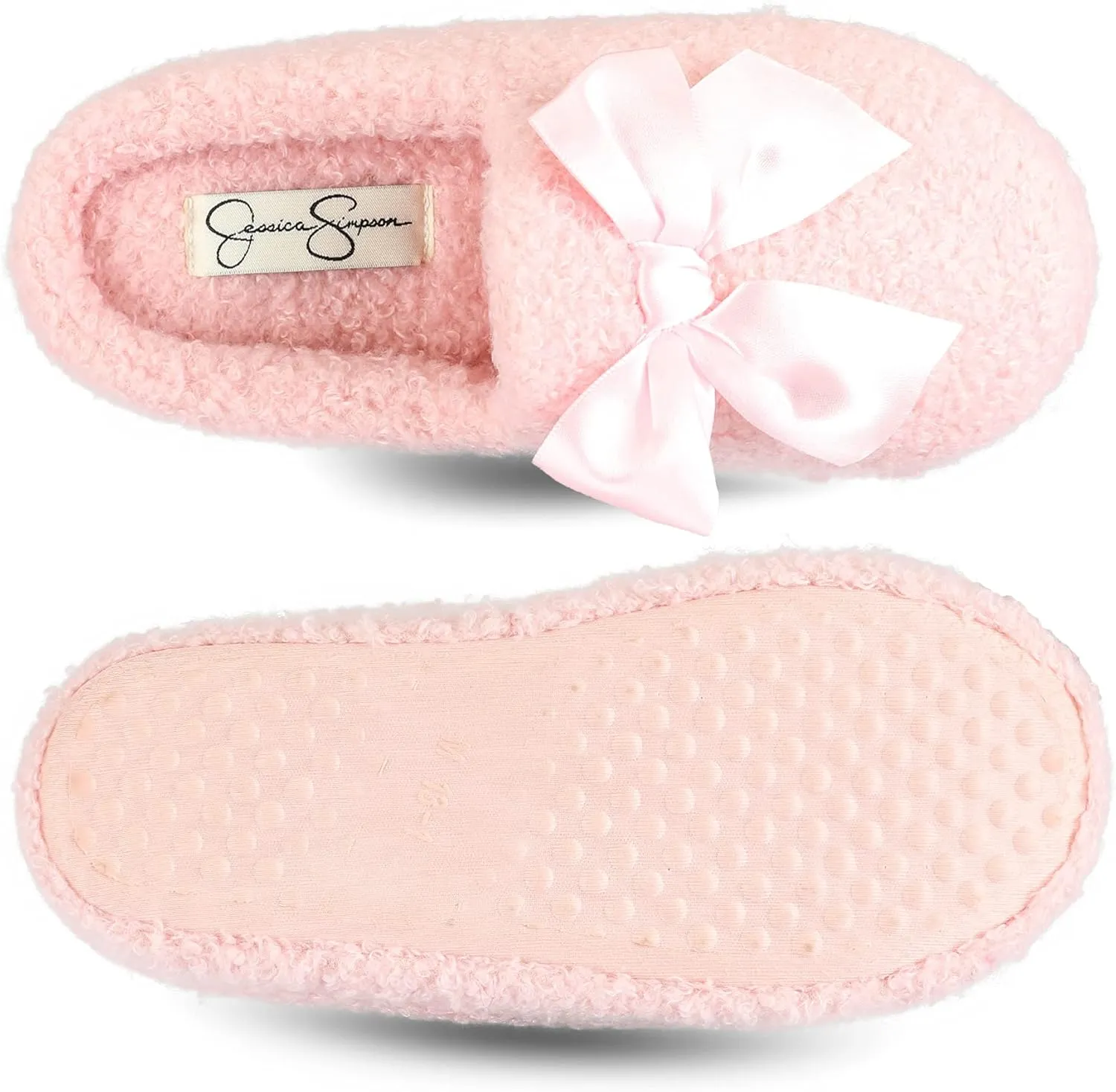 Jessica Simpson Unisex-Child Plush Marshmallow Slide on House Slipper Clog with Memory Foam
