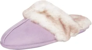 Jessica Simpson Women's Comfy Faux Fur House Slipper Slip-On Scuff Memory Foam Soft Plush Lining