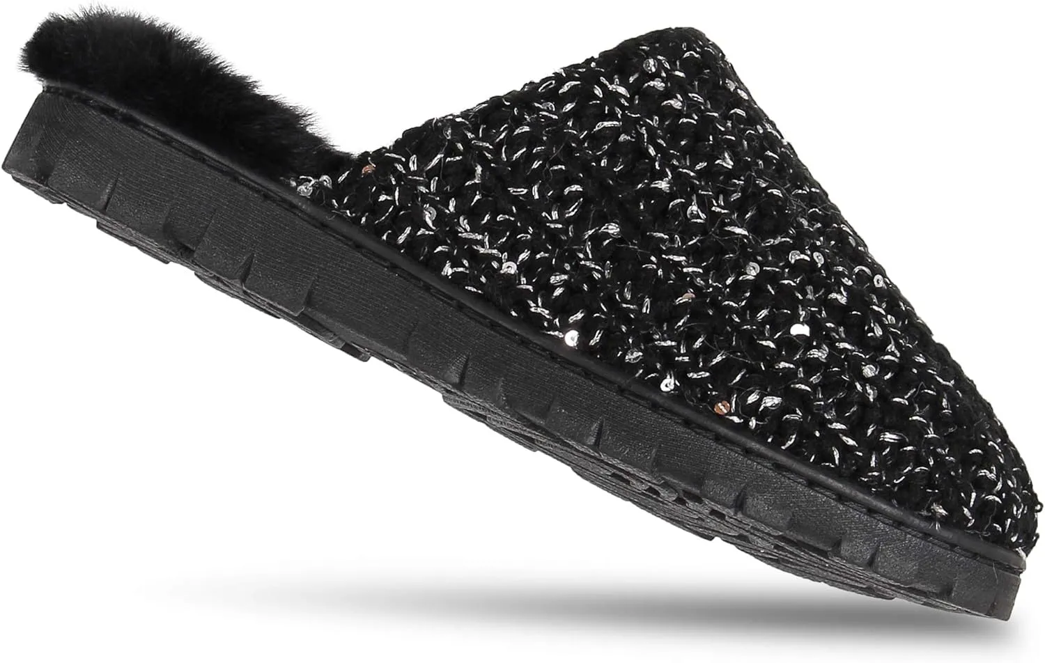 Jessica Simpson Women's Soft Cable Knit Memory Foam Clog Slippers with Indoor/Outdoor Sole