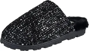 Jessica Simpson Women's Soft Cable Knit Memory Foam Clog Slippers with Indoor/Outdoor Sole