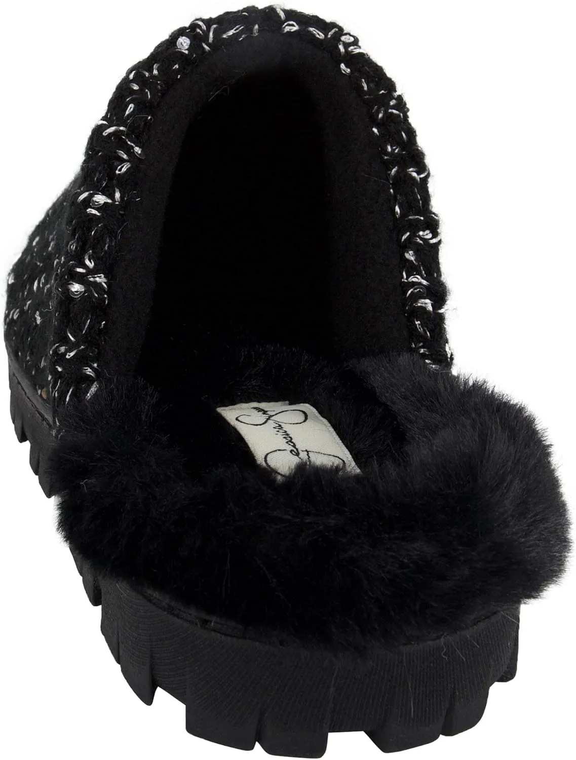 Jessica Simpson Women's Soft Cable Knit Memory Foam Clog Slippers with Indoor/Outdoor Sole