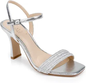 Jewel Badgley Mischka Heddia Woven Vamp Sandals