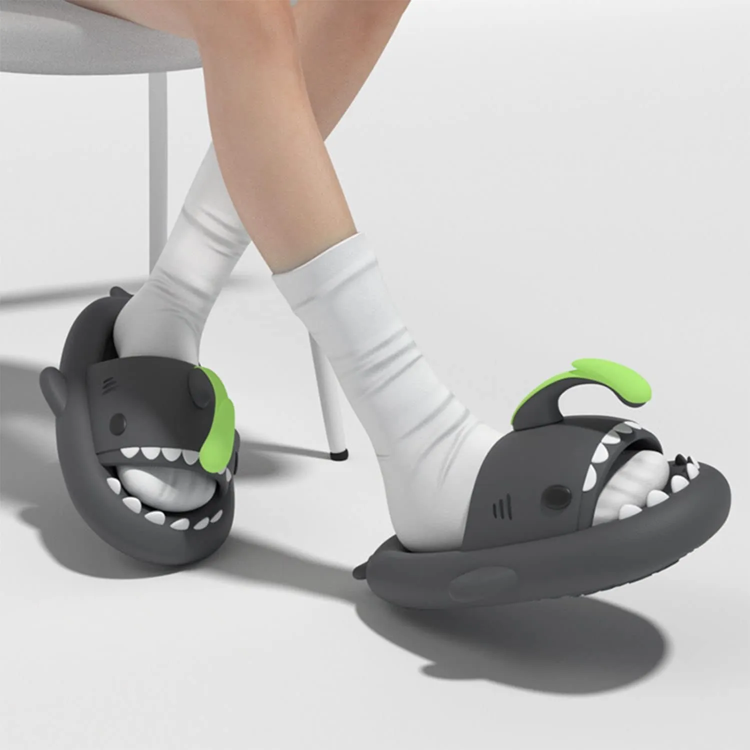 Jfxgjuv Luminous Shark Slides, Spooky Shark Slides, Cloud Shark Slides Angler Fish Slides Glow in The Dark Halloween Shark Slides Christmas Santa Shark Slides