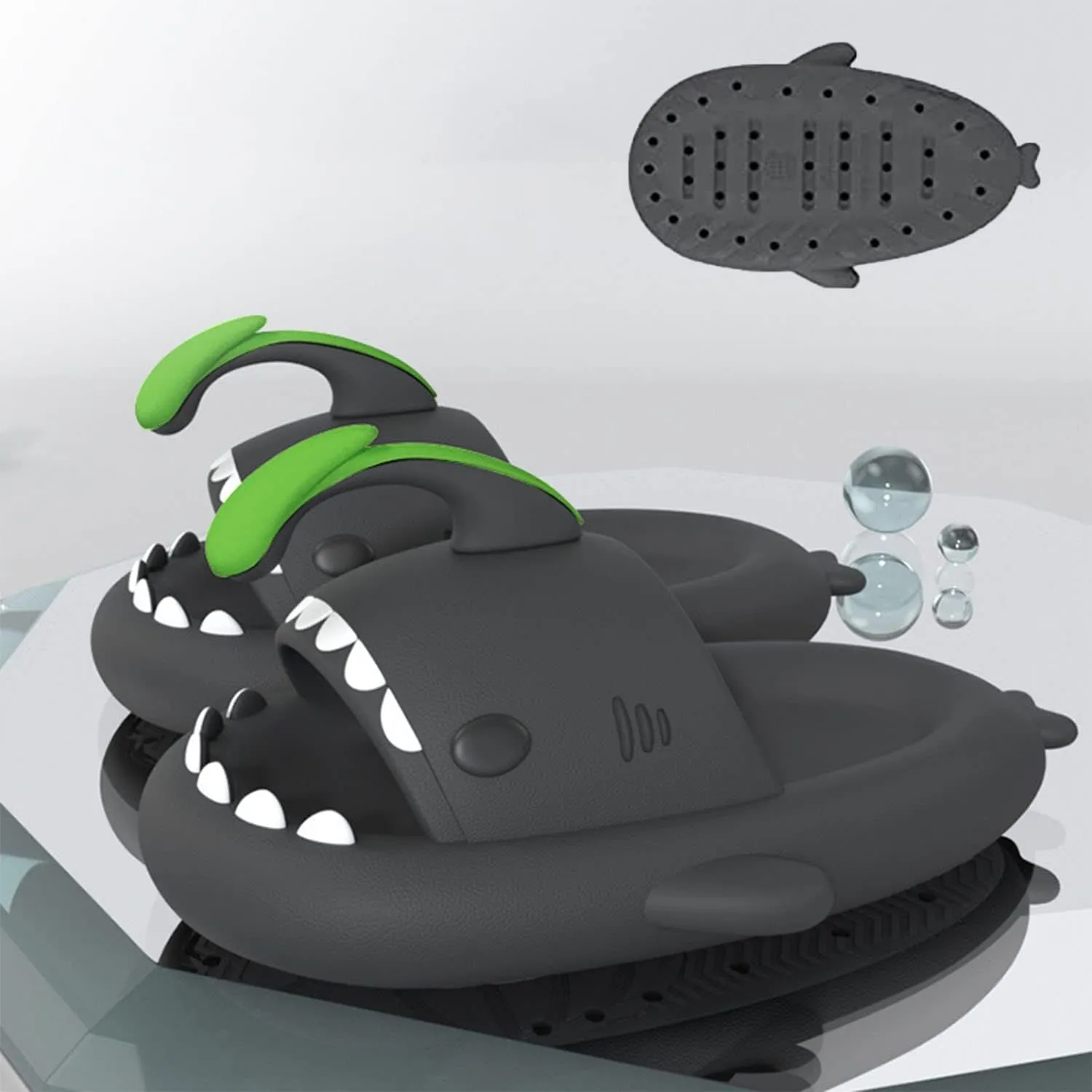 Jfxgjuv Luminous Shark Slides, Spooky Shark Slides, Cloud Shark Slides Angler Fish Slides Glow in The Dark Halloween Shark Slides Christmas Santa Shark Slides