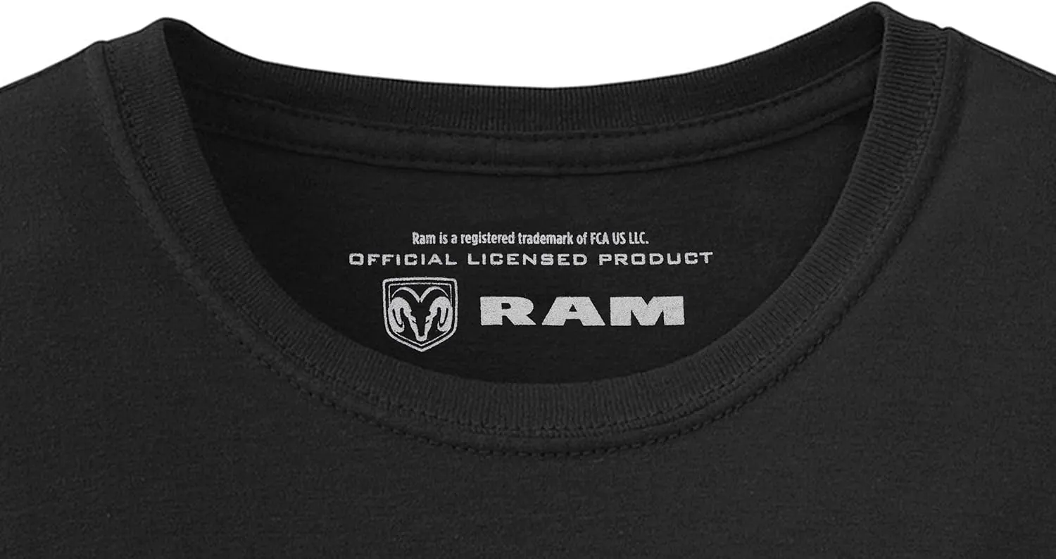 JH Design Men's Dodge Ram Logo T-Shirt Short Sleeve Black Shirt