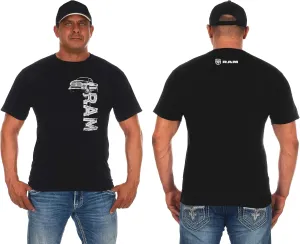JH Design Men's Dodge Ram Logo T-Shirt Short Sleeve Black Shirt