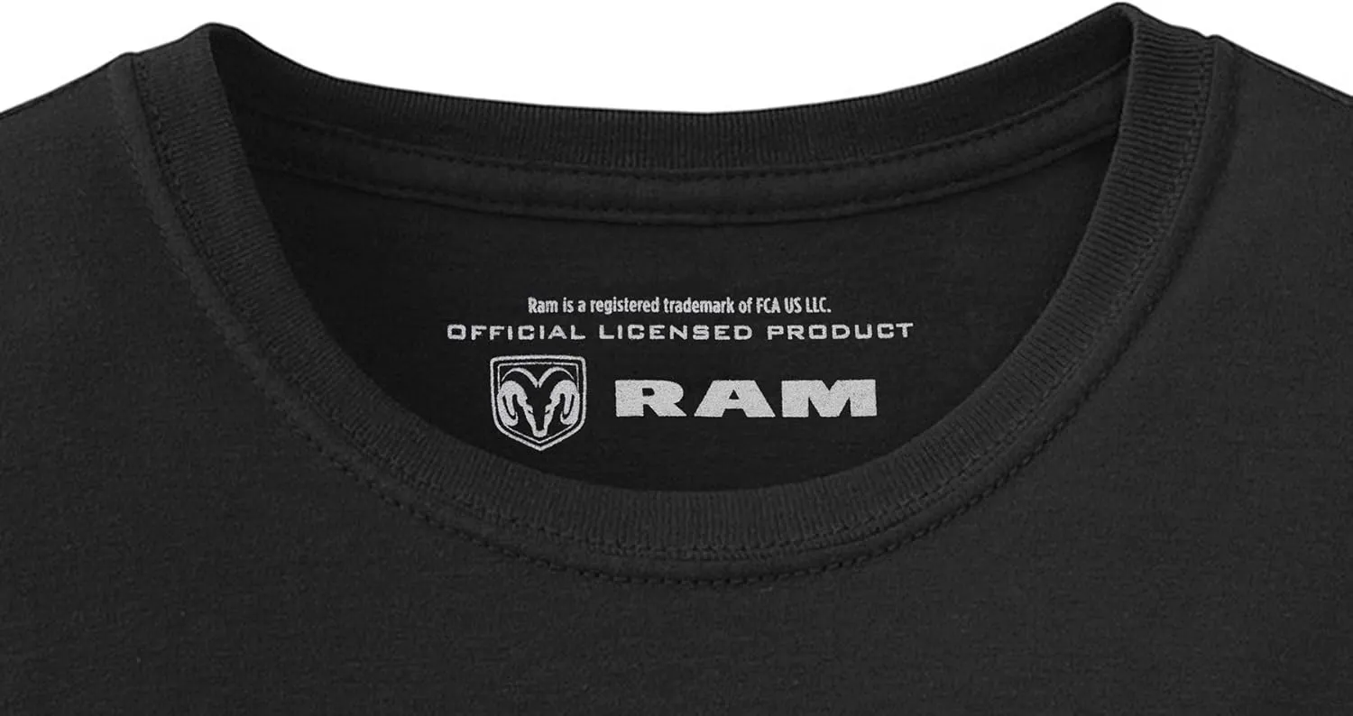 JH Design Men's Dodge Ram Logo T-Shirt Short Sleeve Black Shirt