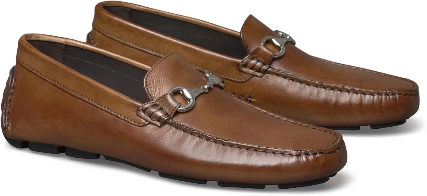 Johnston & Murphy Men’s Dayton Bit Shoes - Men’s Dress Shoes, Leather Moccasin Shoes, Dress Shoes for Men, Cushioned Footbed, Men’s Penny Loafers, Business Casual Shoes