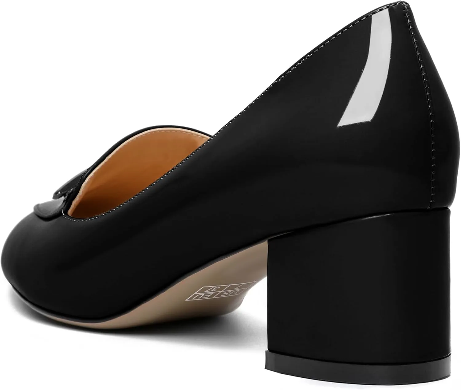Joseywade Women's Block Heels Low Heel Loafer Pumps Round Toe Chunky Heel Slip On 2 Inch Closed Toe Comfort Shoes