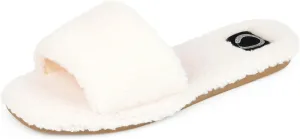 Journee Collection Womens Faux Fur Sunlight Slipper Ivory 10 M