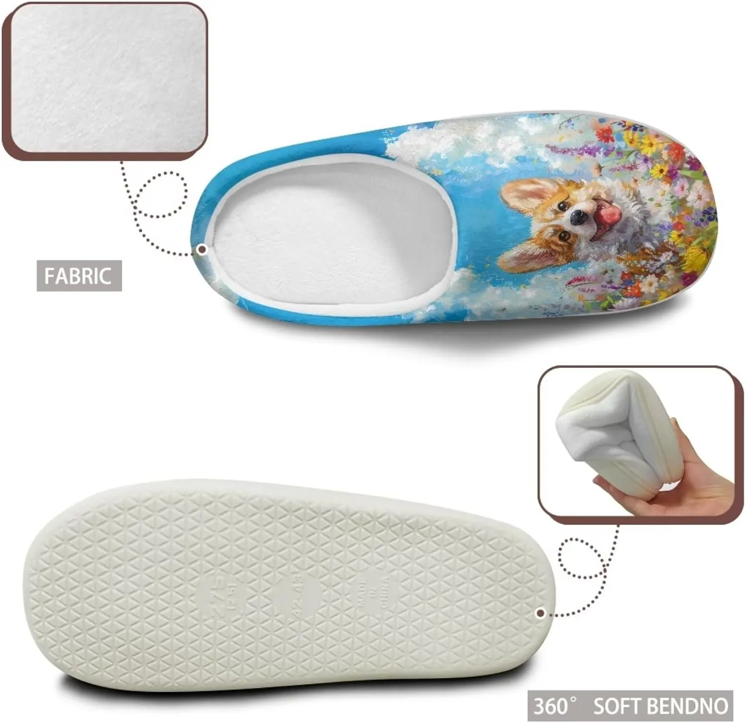 JoyLamoria Pink Hummingbird House Slipper Women Clog Slip On Winter Soft Thick Slipper Rubber Sole Garden Clogs