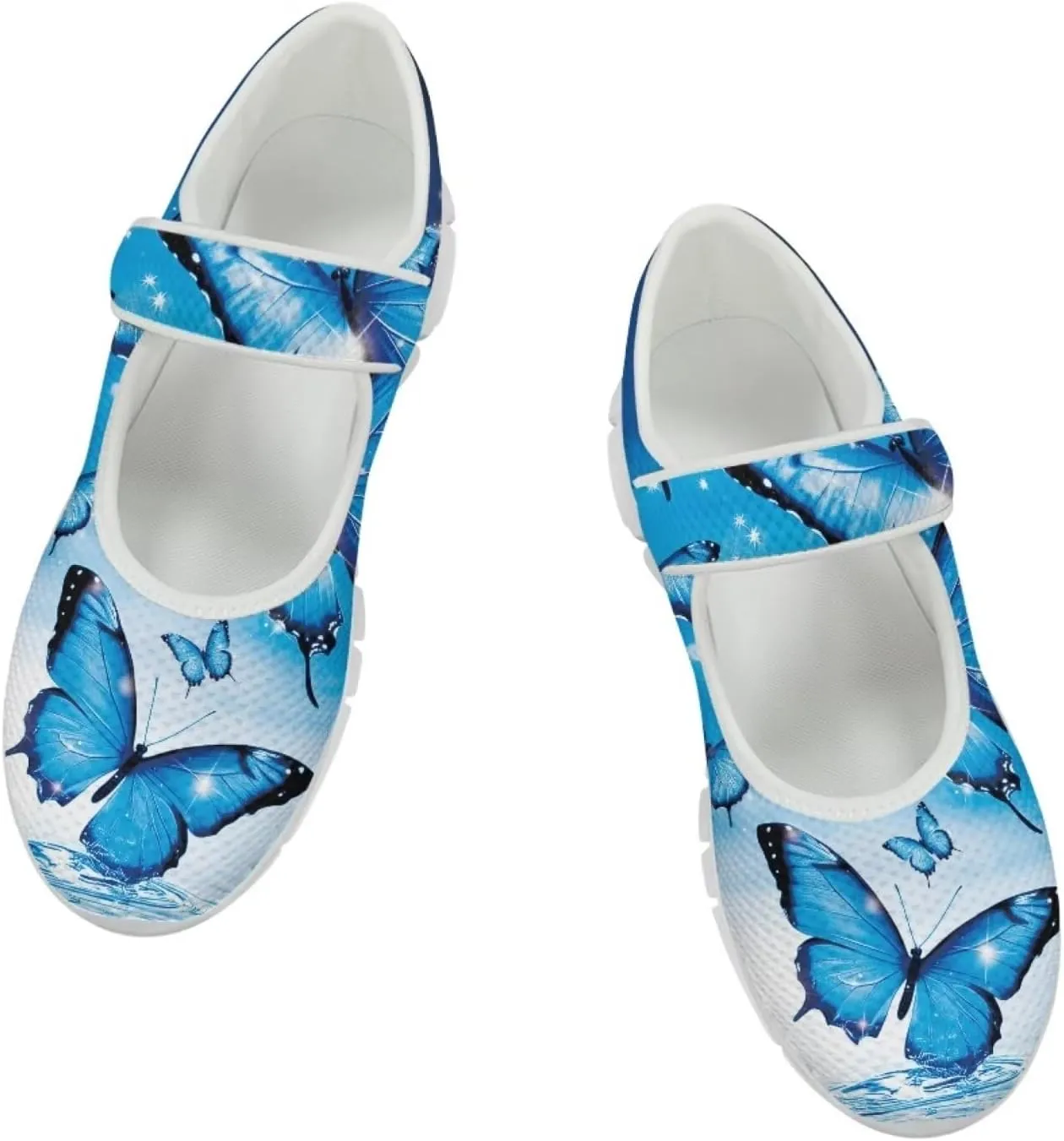 JoyLamoria Women’s Breathable Walking Shoes Trainer Sport Sneakers Adjustable Flats,Tropical Sloth Palm Leaves Print