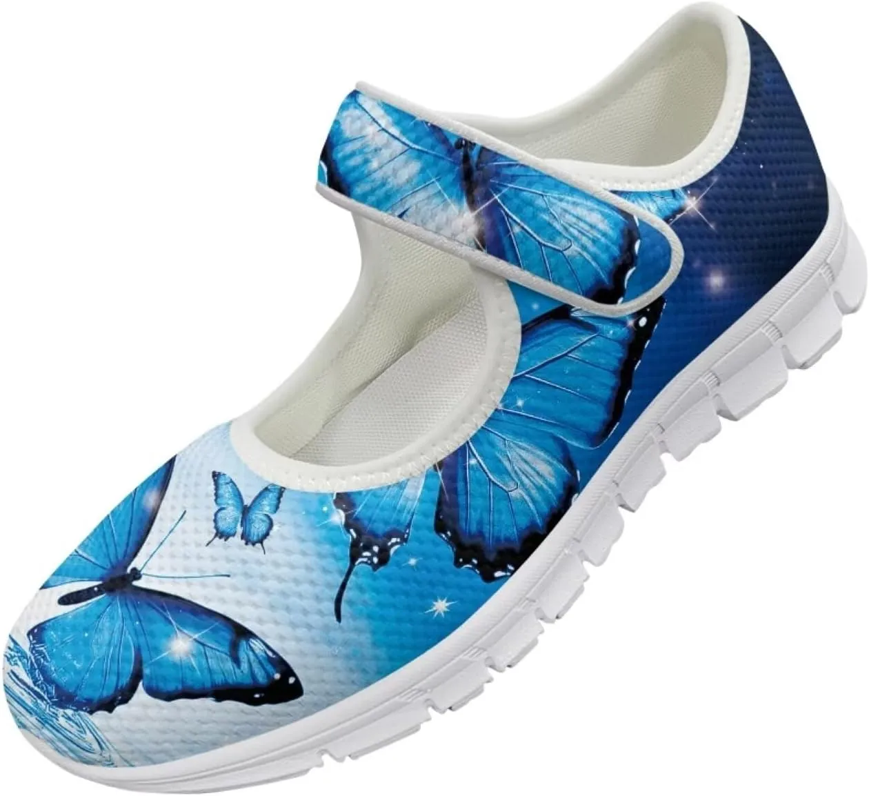 JoyLamoria Women’s Breathable Walking Shoes Trainer Sport Sneakers Adjustable Flats,Tropical Sloth Palm Leaves Print
