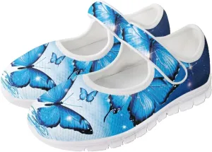 JoyLamoria Women’s Breathable Walking Shoes Trainer Sport Sneakers Adjustable Flats,Tropical Sloth Palm Leaves Print