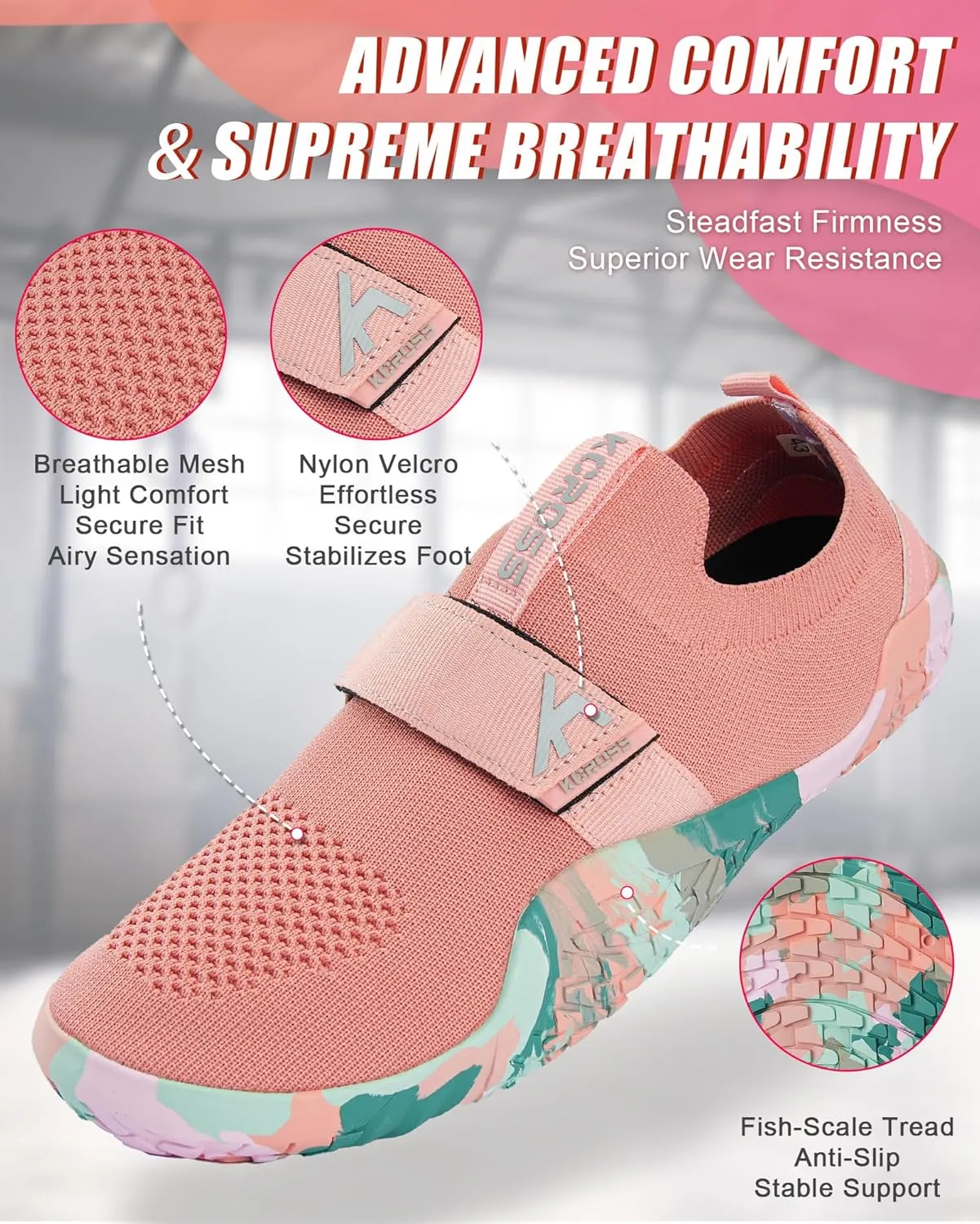 kcross Weightlifting Shoes Women, Deadlift Shoes for Men and Women Weight Lifting Shoes for Heavy Lifting Weight and Cross-Trainer, Gym Squat Shoes with Rubber Non-Slip Sole