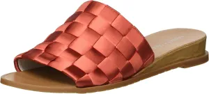 Kenneth Cole Women's Joanne Slide Sandal Woven Satin, Terra, 7 M US