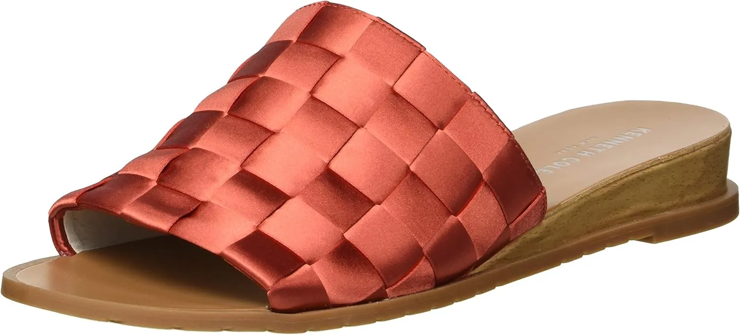 Kenneth Cole Women's Joanne Slide Sandal Woven Satin, Terra, 7 M US