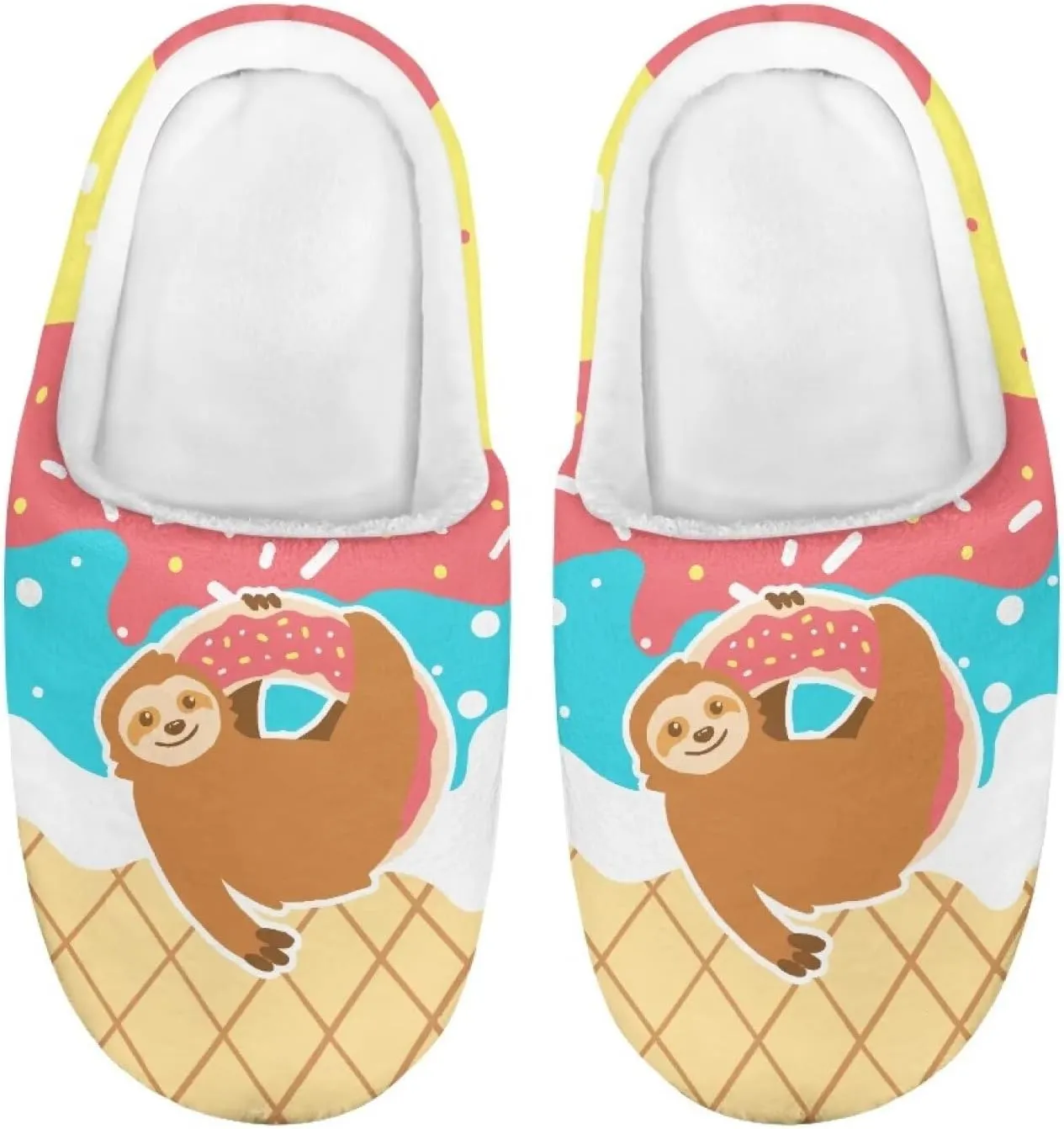 Kids Animal Cotton Slippers Slip-On Plush Slippers Non-Slip Comfortable Soft Plush Outdoor Bedroom Slipper for Kids