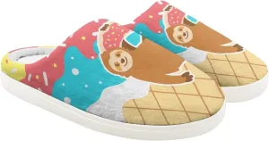 Kids Animal Cotton Slippers Slip-On Plush Slippers Non-Slip Comfortable Soft Plush Outdoor Bedroom Slipper for Kids