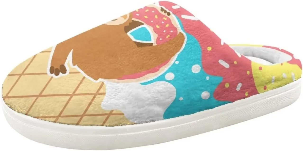 Kids Animal Cotton Slippers Slip-On Plush Slippers Non-Slip Comfortable Soft Plush Outdoor Bedroom Slipper for Kids