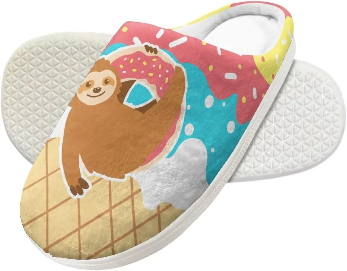 Kids Animal Cotton Slippers Slip-On Plush Slippers Non-Slip Comfortable Soft Plush Outdoor Bedroom Slipper for Kids