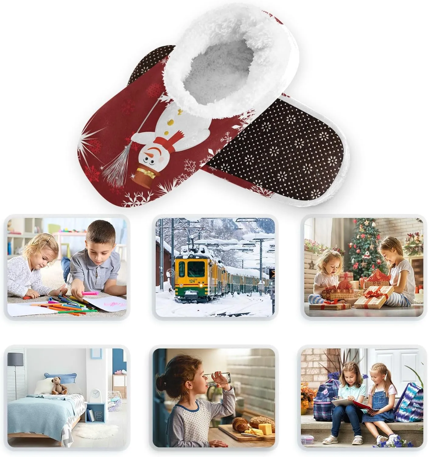 Kids Boys Girls Slippers Soft Memory Foam Indoor Toddler House Slipper Non Slip Spa Travel Household Shoes for Winter Home Bedroom Panda Cat Bees