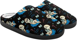 Kids Fluffy Slippers for Winter, Warm Closed Toe Home Slippers, Soft Cozy Scuff Slippers for Boys Girls