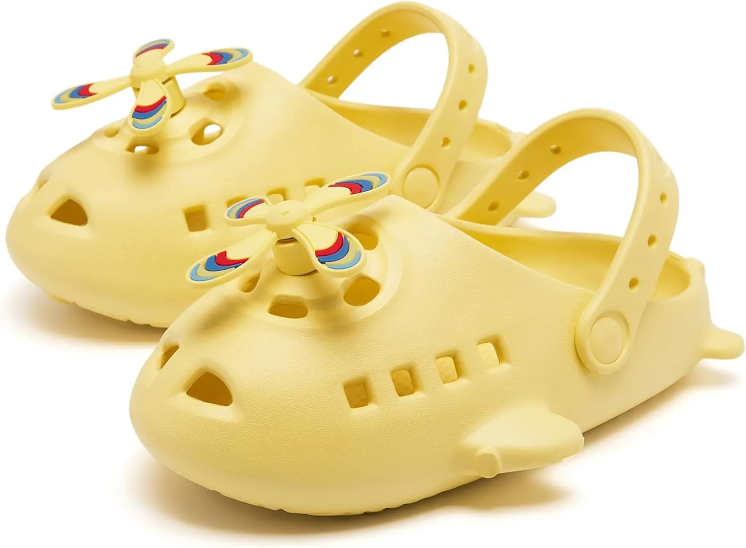 Kid's Girls Boys Clogs Garden Shoes Shark Slides Fun Airplane Shape Slippers Lightweight Breathable Slides Slippers Summer Indoor Outdoor Kids Beach Pool Water Sandals