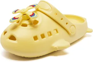 Kid's Girls Boys Clogs Garden Shoes Shark Slides Fun Airplane Shape Slippers Lightweight Breathable Slides Slippers Summer Indoor Outdoor Kids Beach Pool Water Sandals
