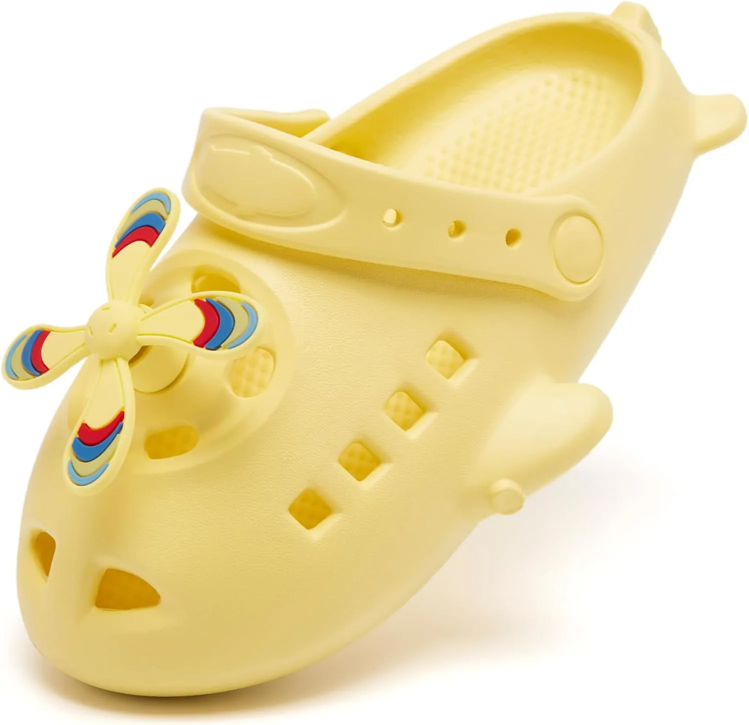 Kid's Girls Boys Clogs Garden Shoes Shark Slides Fun Airplane Shape Slippers Lightweight Breathable Slides Slippers Summer Indoor Outdoor Kids Beach Pool Water Sandals