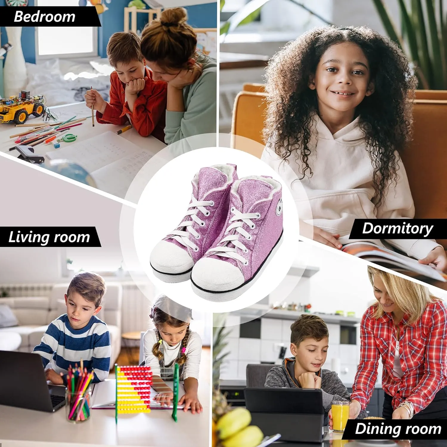Kids Sneaker Slippers - Soft and Stylish Comfort Cozy House Shoes for Girls and Boys