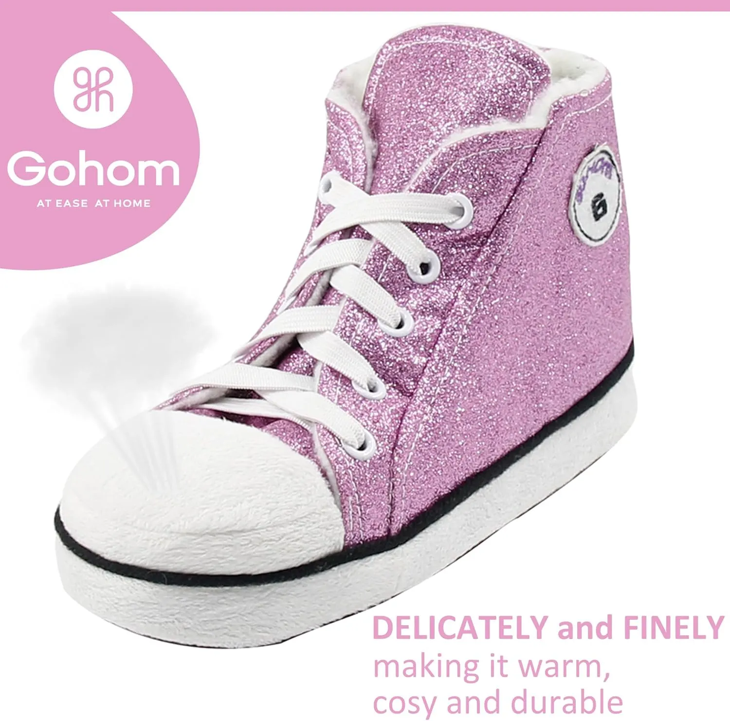 Kids Sneaker Slippers - Soft and Stylish Comfort Cozy House Shoes for Girls and Boys