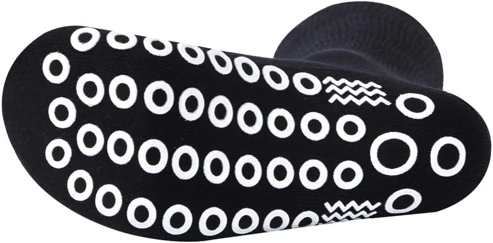 KitNSox Non-Skid Diabetic Socks for Men Women, Non-Binding Moisture Wicking Cushioned Non Slip Crew Grip Socks