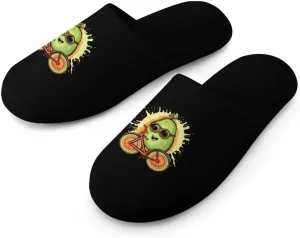 Kiwi Bike Men's Cotton Slippers House Shoes Soft Bedroom Slippers Non-Slip Sole Shoes