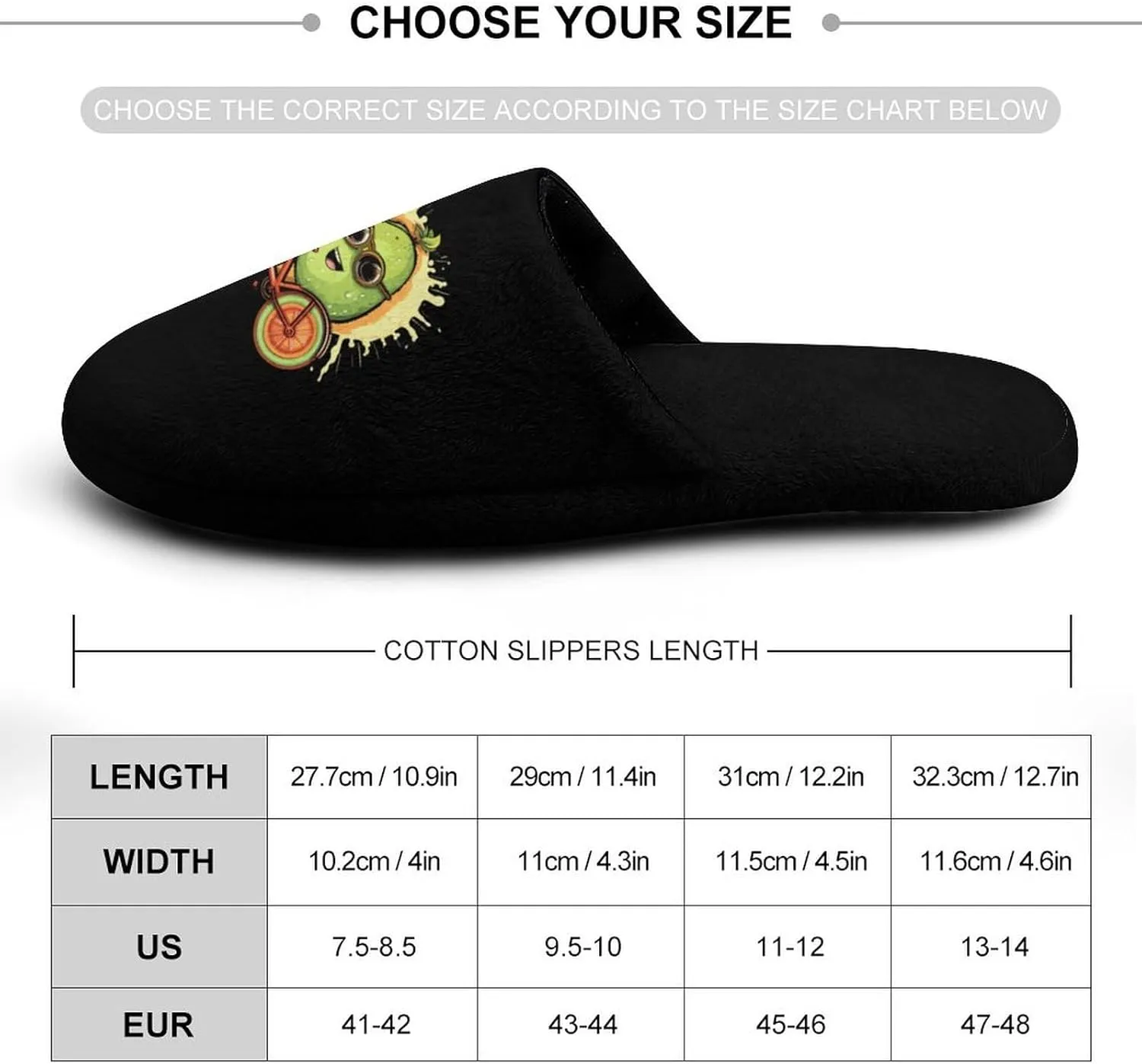 Kiwi Bike Men's Cotton Slippers House Shoes Soft Bedroom Slippers Non-Slip Sole Shoes
