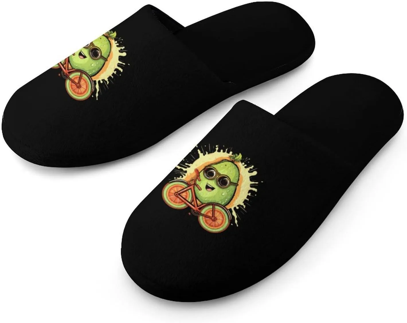 Kiwi Bike Men's Cotton Slippers House Shoes Soft Bedroom Slippers Non-Slip Sole Shoes