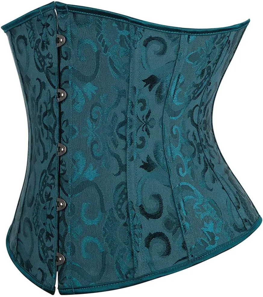 Kranchungel Underbust Corsets for Women Black Corset Top Waist Trainer Fashion Bustier Plus Size Corset