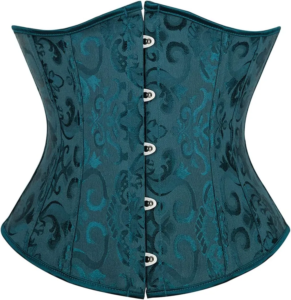 Kranchungel Underbust Corsets for Women Black Corset Top Waist Trainer Fashion Bustier Plus Size Corset