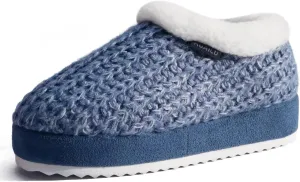 KuaiLu Womens House Platform Slippers Cozy Fuzzy Plush Knit Slipper Ladies Warm Fur Lined Winter Slip On Home Bedroom Thick Cushion Shoes Indoor Outdoor Hard Sole