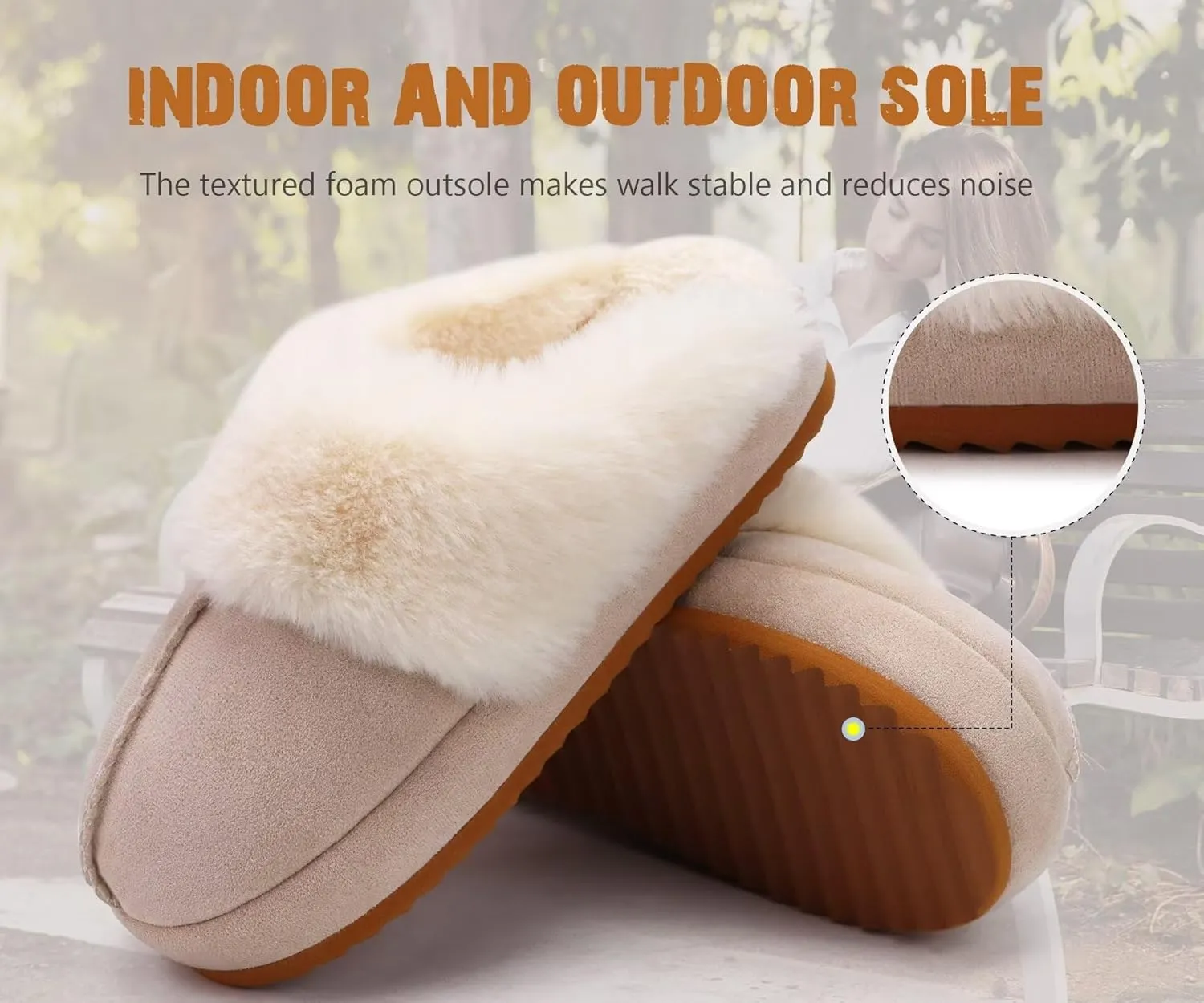 KuaiLu Womens House Platform Slippers Warm Faux Suede Fuzzy Thick Cushioned Yoga Foam Shoes Ladies Slipper Home Lightweight Slip on Indoor Outdoor Non-Slip Hard Sole