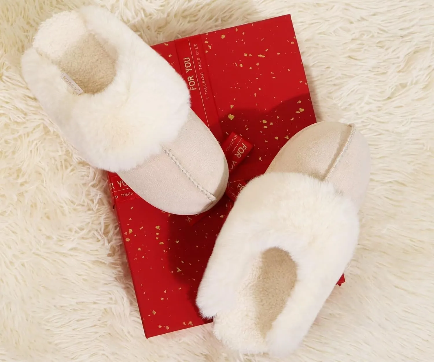 KuaiLu Womens House Platform Slippers Warm Faux Suede Fuzzy Thick Cushioned Yoga Foam Shoes Ladies Slipper Home Lightweight Slip on Indoor Outdoor Non-Slip Hard Sole