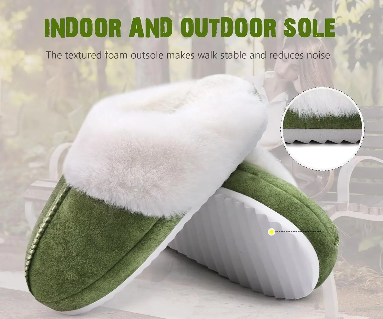 KuaiLu Womens House Platform Slippers Warm Faux Suede Fuzzy Thick Cushioned Yoga Foam Shoes Ladies Slipper Home Lightweight Slip on Indoor Outdoor Non-Slip Hard Sole