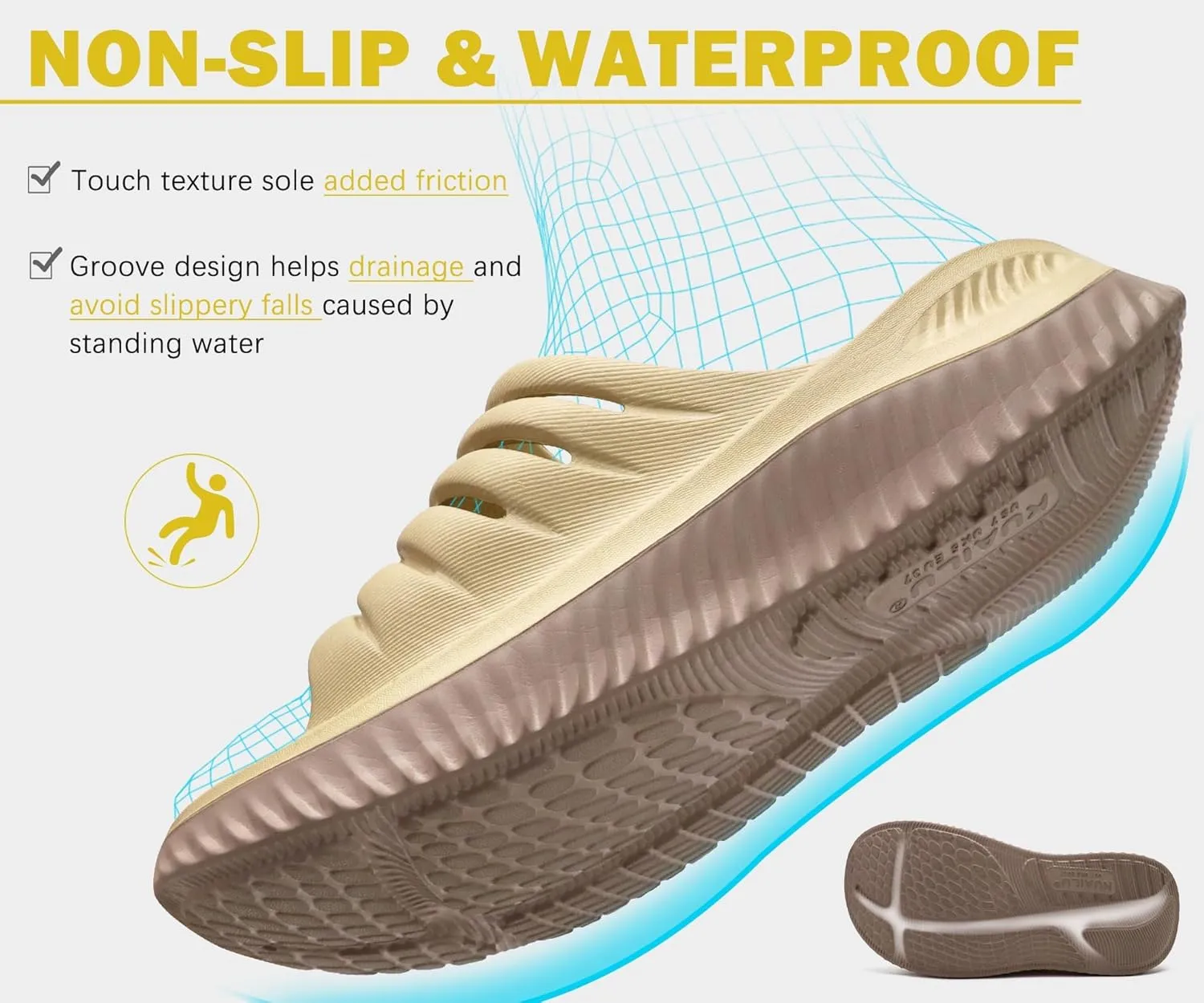 KuaiLu Womens Recovery Sandals With Comfortable Plantar Fasciitis Support,Ladies Orthotic Open Toe Sport Slides Thick Cushion Reduces Stress on Feet,Joints & Back Post-Exercise