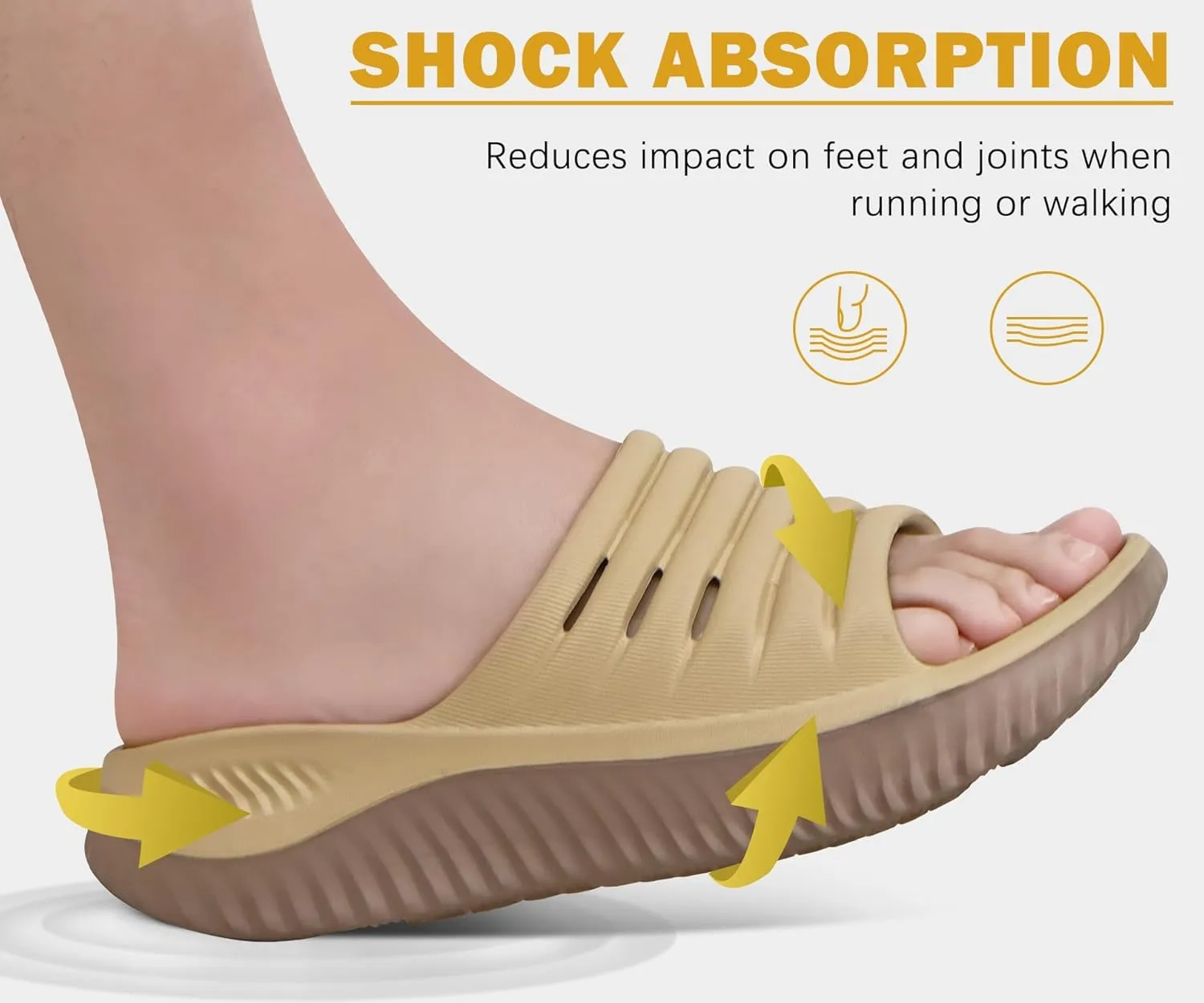 KuaiLu Womens Recovery Sandals With Comfortable Plantar Fasciitis Support,Ladies Orthotic Open Toe Sport Slides Thick Cushion Reduces Stress on Feet,Joints & Back Post-Exercise
