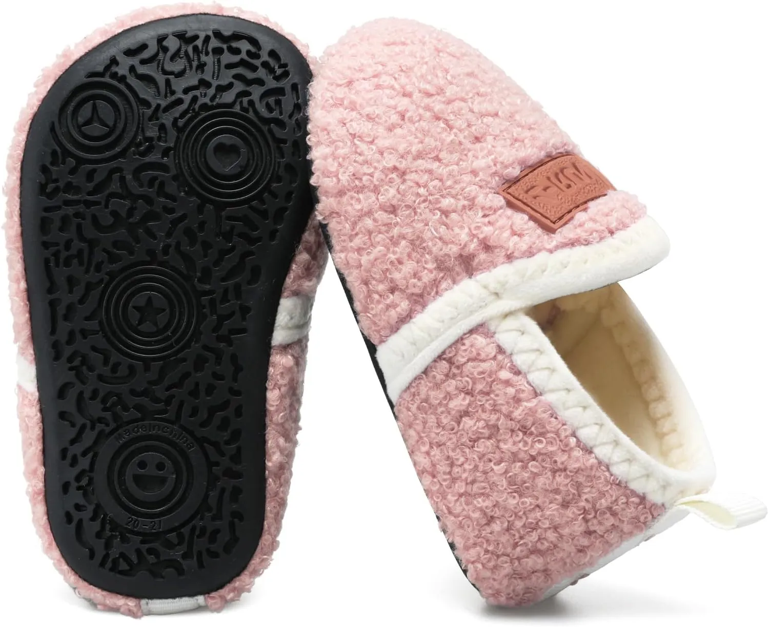 L-RUN Toddler Boys Girls House Slippers Indoor Home Shoes Warm Slipper Socks for Kids Baby Soft Winter Warm Walking Shoes