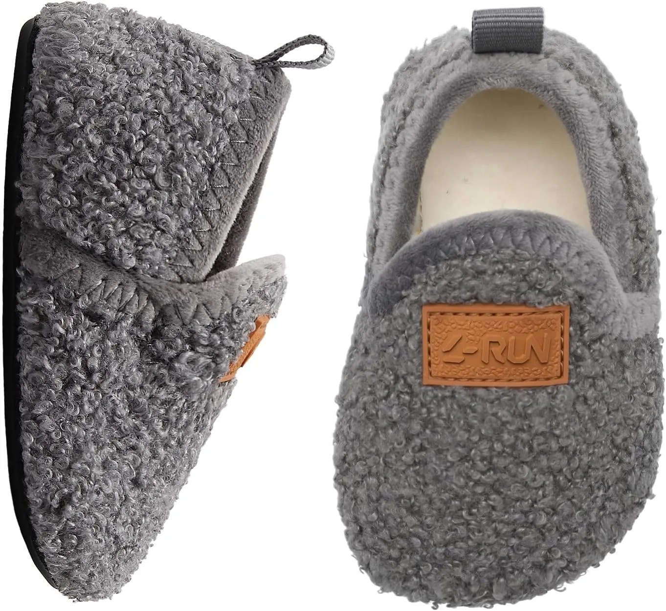 L-RUN Toddler Boys Girls House Slippers Indoor Home Shoes Warm Slipper Socks for Kids Baby Soft Winter Warm Walking Shoes