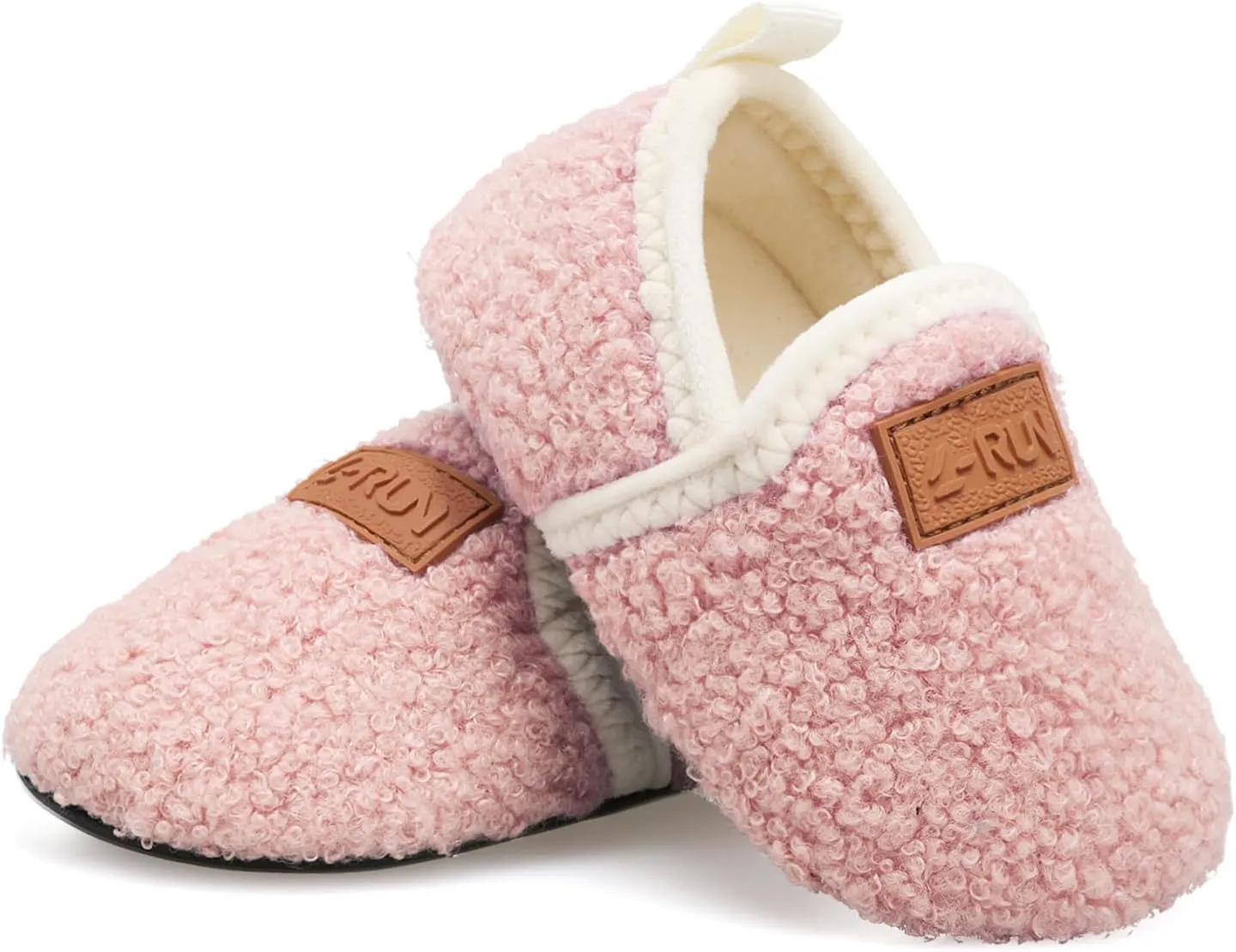 L-RUN Toddler Boys Girls House Slippers Indoor Home Shoes Warm Slipper Socks for Kids Baby Soft Winter Warm Walking Shoes